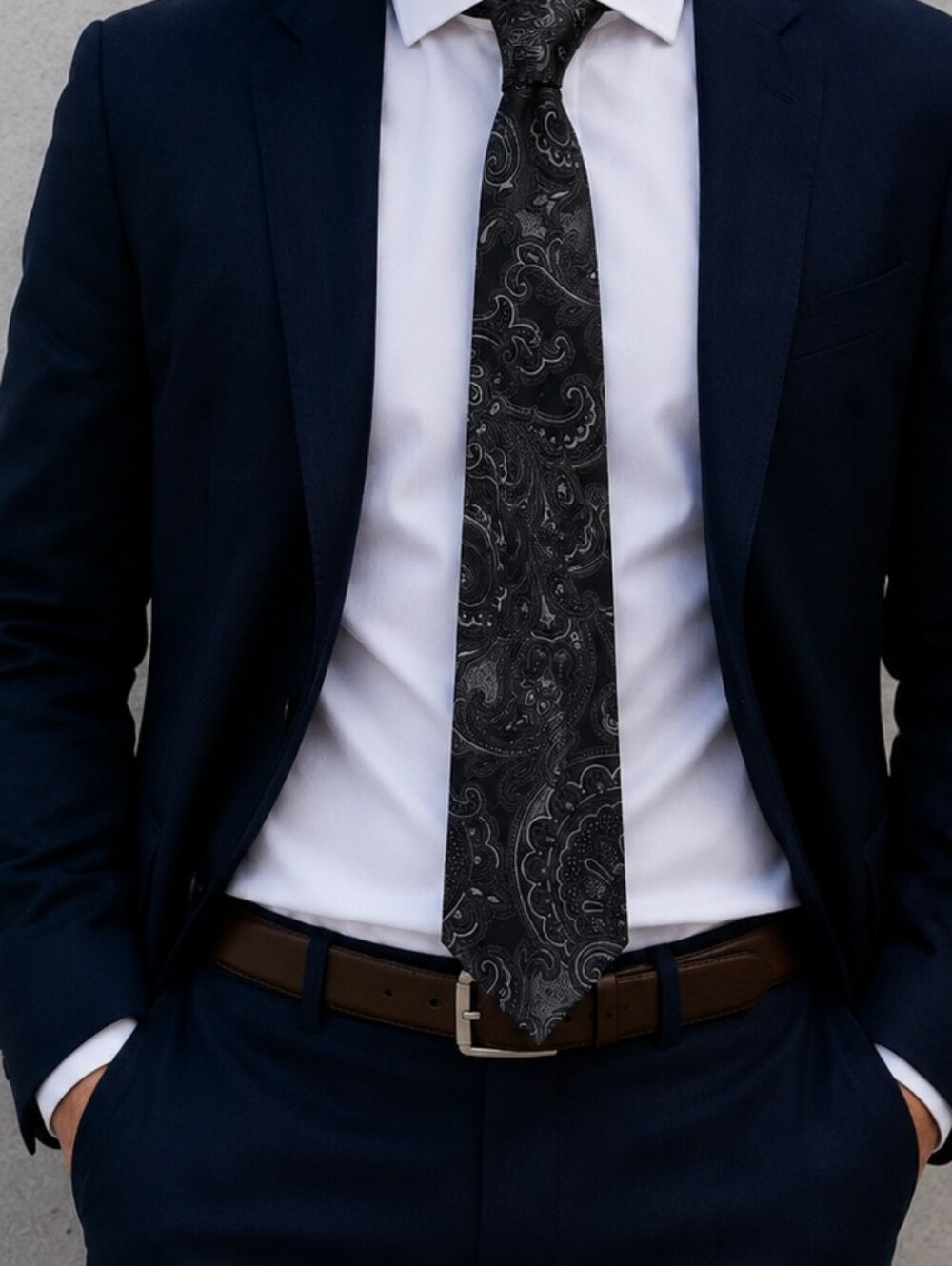 DKNY 100% Silk Tie paisley